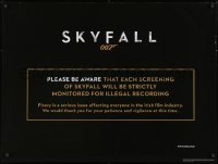 8f947 SKYFALL teaser DS British quad 2012 Daniel Craig as James Bond 007, warning do not film!