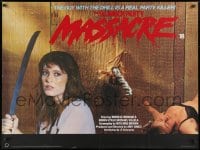 8f948 SLUMBER PARTY MASSACRE British quad 1982 killer w/drill through wall & sexy girls in peril!