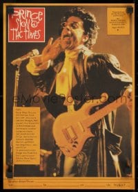 8f583 SIGN 'O' THE TIMES East German 12x16 1988 rock and roll concert, image of Prince w/guitar!