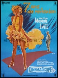 8f327 SEVEN YEAR ITCH French 23x31 R1970s best Grinsson art of Marilyn Monroe's skirt blowing!