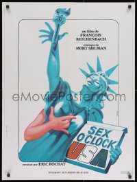 8f328 SEX O'CLOCK USA French 24x32 1976 artwork of sexy Statue of Liberty by Michel Landi!