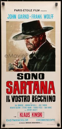 8f726 SARTANA THE GRAVEDIGGER Italian locandina 1969 Sono Sartana, il vostro becchino, Casaro art!