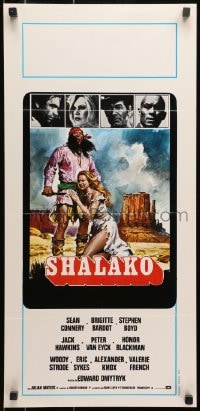 8f734 SHALAKO Italian locandina R1970s Sean Connery, art of sexy Brigitte Bardot & Native American!