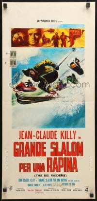 8f741 SNOW JOB Italian locandina 1972 Jean-Claude Killy is a thief on skis after $240,000, Franco gun art!