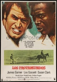 8f120 SKIN GAME Spanish 1974 James Garner sells his best friend Louis Gossett Jr over & over!