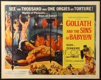 8g662 GOLIATH & THE SINS OF BABYLON 1/2sh 1964 L'Eroe Piu Grande del Mondo, Mark Forest as Maciste!