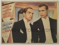 8j513 DESIGN FOR LIVING LC 1933 Fredric March & Gary Cooper, Ernest Lubitsch, Noel Coward, rare!