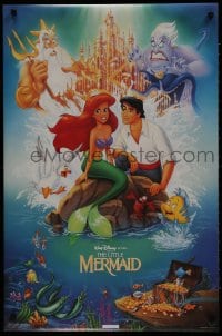 8k342 LITTLE MERMAID 23x35 commercial poster 1990s great Bill Morrison art of Ariel & cast, Disney!