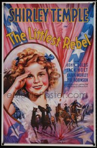 8k343 LITTLEST REBEL 26x40 commercial poster 1990 art of Shirley Temple + soldiers by Maturo!