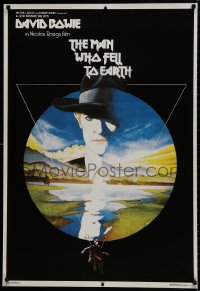 8k345 MAN WHO FELL TO EARTH 27x40 Italian commercial poster 1980s David Bowie by Vic Fair!