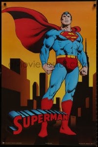 8k400 SUPERMAN 23x34 Canadian commercial poster 1982 full-length artwork of superhero in city!