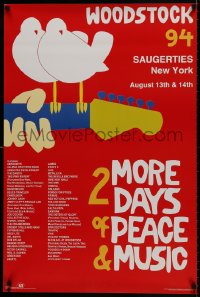 8k409 WOODSTOCK 94 24x36 commercial poster 1994 2 more days of music, Skolnick-like art and design!