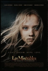 8k766 LES MISERABLES DS 1sh 2012 huge close-up of Isabelle Allen as the young Cosette!