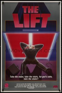 8k205 LIFT 27x41 video poster 1985 De Lift, wild different horror artwork of killer elevator!