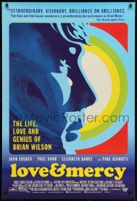 8k772 LOVE & MERCY DS 1sh 2015 Cusack in title role as older Brian Wilson, Paul Dano as the younger!