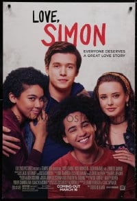 8k773 LOVE, SIMON style B advance DS 1sh 2018 Robinson in title role is done keeping story straight!