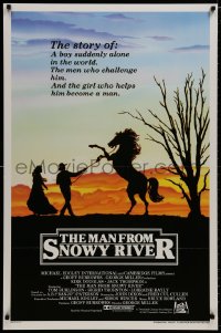 8k778 MAN FROM SNOWY RIVER int'l 1sh 1982 Tom Burlinson, Sigrid Thornton, Kirk Douglas in a dual role!