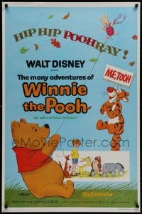 8k783 MANY ADVENTURES OF WINNIE THE POOH 1sh 1977 and Tigger too, plus three great shorts!