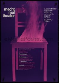 8k179 MACHT MAL THEATER 24x33 German stage poster 1975 art of a burning chair by Holger Matthies!