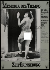 8k519 MEMORIA DEL TIEMPO 24x33 German museum/art exhibition 1991 naked woman holding mirror by Reynoso!