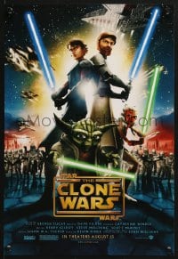 8k112 STAR WARS: THE CLONE WARS mini poster 2008 art of Anakin Skywalker, Yoda, & Obi-Wan Kenobi!