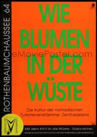 8k558 WIE BLUMEN IN DER WUSTE 24x33 German museum/art exhibition 1990s cool green title design!