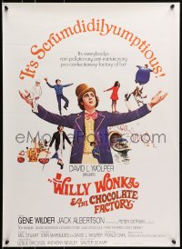 8k279 WILLY WONKA & THE CHOCOLATE FACTORY 20x28 special poster 1971 it's scrumdidilyumptious!