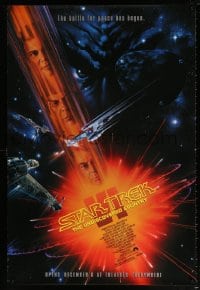 8k920 STAR TREK VI advance 1sh 1991 William Shatner, Leonard Nimoy, art by John Alvin!