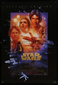 8k924 STAR WARS style B advance 1sh R1997 George Lucas classic sci-fi epic, art by Drew Struzan!