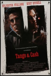 8k942 TANGO & CASH 1sh 1989 close-ups of Kurt Russell & Sylvester Stallone w/guns!