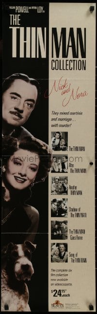 8k213 THIN MAN COLLECTION 12x40 video poster 1988 William Powell & Myrna Loy, Nick and Nora!