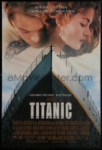 8k949 TITANIC heavy stock 1sh 1997 Leonardo DiCaprio, Kate Winslet, directed by James Cameron!