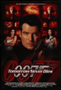 8k952 TOMORROW NEVER DIES DS 1sh 1997 different image of Brosnan as James Bond!