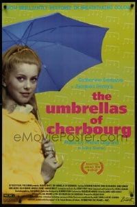 8k966 UMBRELLAS OF CHERBOURG 1sh R1992 different image of Catherine Deneuve, Jacques Demy