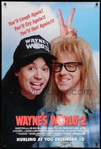 8k985 WAYNE'S WORLD 2 advance DS 1sh 1993 Mike Myers, Dana Carvey, from Saturday Night Live sketch!