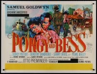 8m104 PORGY & BESS linen British quad 1962 Poitier, Dorothy Dandridge, Preminger, different & rare!