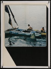 8m200 JAWS 2 linen 24x33 commercial poster 1978 teens on boat watch the shark circling them!