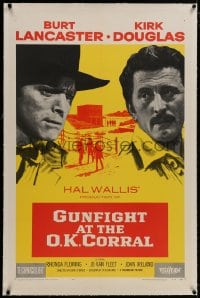 8m334 GUNFIGHT AT THE O.K. CORRAL linen 1sh 1957 Burt Lancaster, Kirk Douglas, John Sturges!