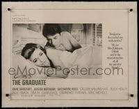 8m231 GRADUATE linen pre-Awards 1/2sh 1968 classic image of Dustin Hoffman & Anne Bancroft in bed!