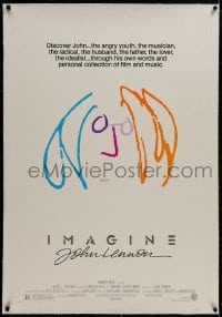 8m348 IMAGINE linen 1sh 1988 classic self portrait artwork by former Beatle John Lennon!