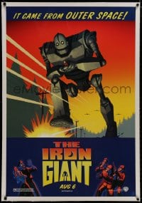 8m355 IRON GIANT linen advance 1sh 1999 animated modern classic, cool cartoon robot artwork!