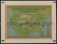 8m180 JOIN YIPPIE linen 17x23 special poster 1978 United States map showing the Marijuana Trail!