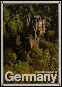 8m116 FEDERAL REPUBLIC OF GERMANY linen 23x34 German travel poster 1980s cool image of Eltz Castle!