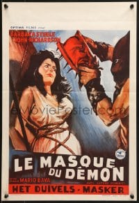 8t396 BLACK SUNDAY Belgian 1960 Mario Bava, different art of sexy woman in peril!