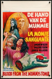 8t398 BLOOD FROM THE MUMMY'S TOMB Belgian 1972 Hammer, art of sexy women & severed hand!