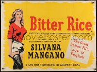 8t201 BITTER RICE British quad R1950s different art of primitive beauty Silvana Mangano!