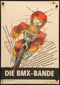 8t712 BMX BANDITS East German 11x16 1988 bicycle moto cross action art, early Nicole Kidman!