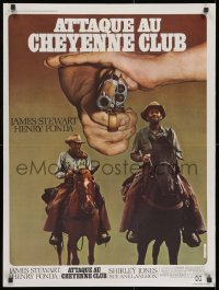 8t235 CHEYENNE SOCIAL CLUB French 24x32 1971 Jimmy Stewart & Henry Fonda in western action!