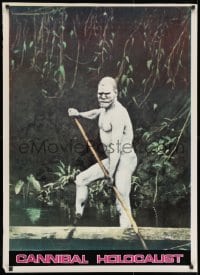 8t593 CANNIBAL HOLOCAUST Italian 1sh 1982 different image of naked native with spear!