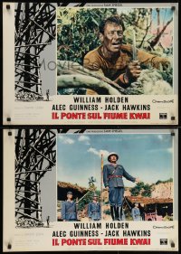 8t690 BRIDGE ON THE RIVER KWAI group of 2 Italian 19x27 pbustas 1958 Holden & Sessue Hayakawa!